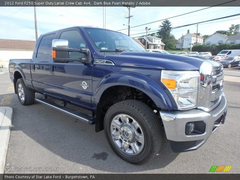 Dark Blue Pearl Metallic / Adobe 2012 Ford F250 Super Duty Lariat Crew Cab 4x4