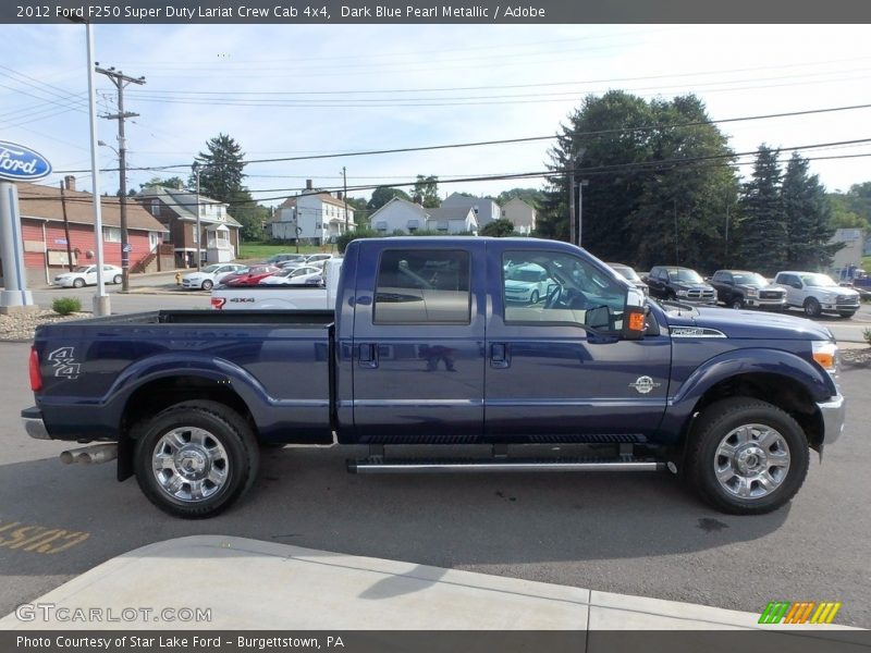 Dark Blue Pearl Metallic / Adobe 2012 Ford F250 Super Duty Lariat Crew Cab 4x4