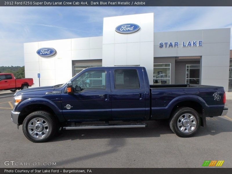 Dark Blue Pearl Metallic / Adobe 2012 Ford F250 Super Duty Lariat Crew Cab 4x4