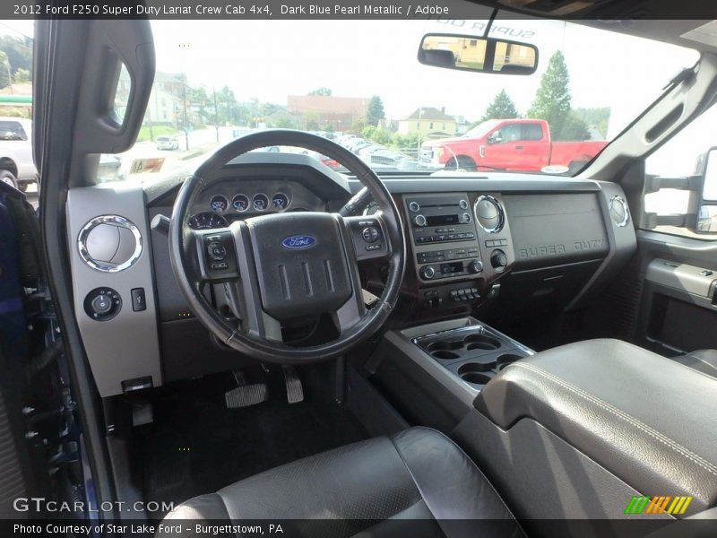 Dark Blue Pearl Metallic / Adobe 2012 Ford F250 Super Duty Lariat Crew Cab 4x4