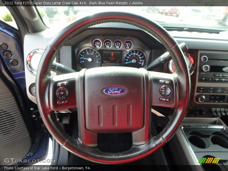Dark Blue Pearl Metallic / Adobe 2012 Ford F250 Super Duty Lariat Crew Cab 4x4