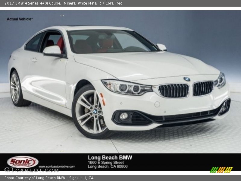 Mineral White Metallic / Coral Red 2017 BMW 4 Series 440i Coupe