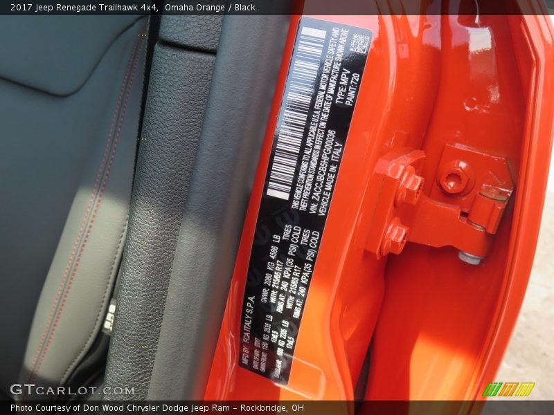 Omaha Orange / Black 2017 Jeep Renegade Trailhawk 4x4