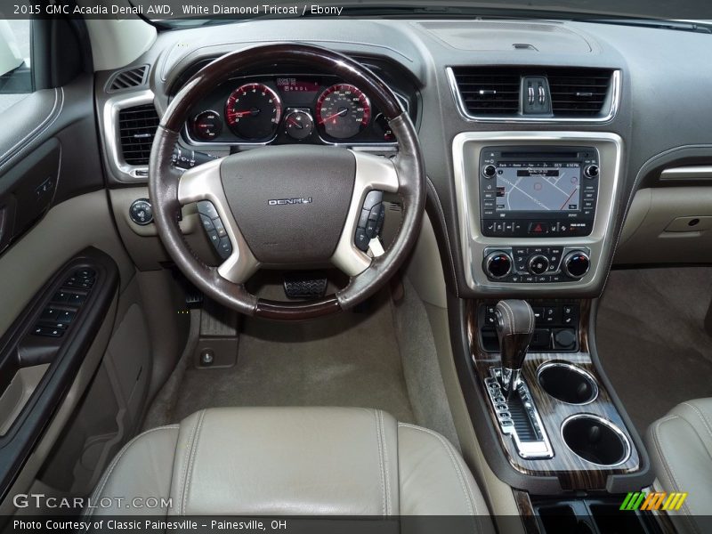 White Diamond Tricoat / Ebony 2015 GMC Acadia Denali AWD