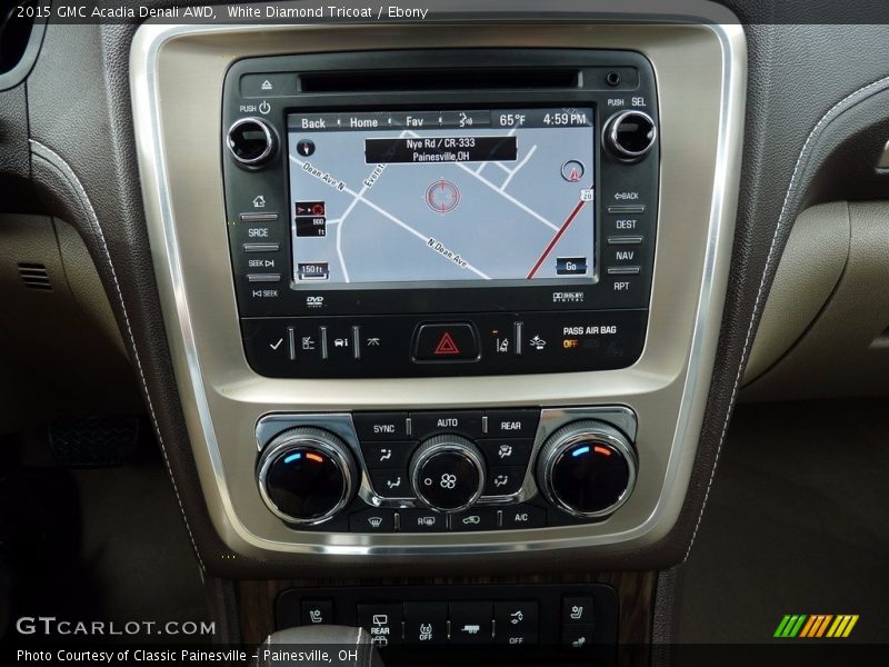 White Diamond Tricoat / Ebony 2015 GMC Acadia Denali AWD