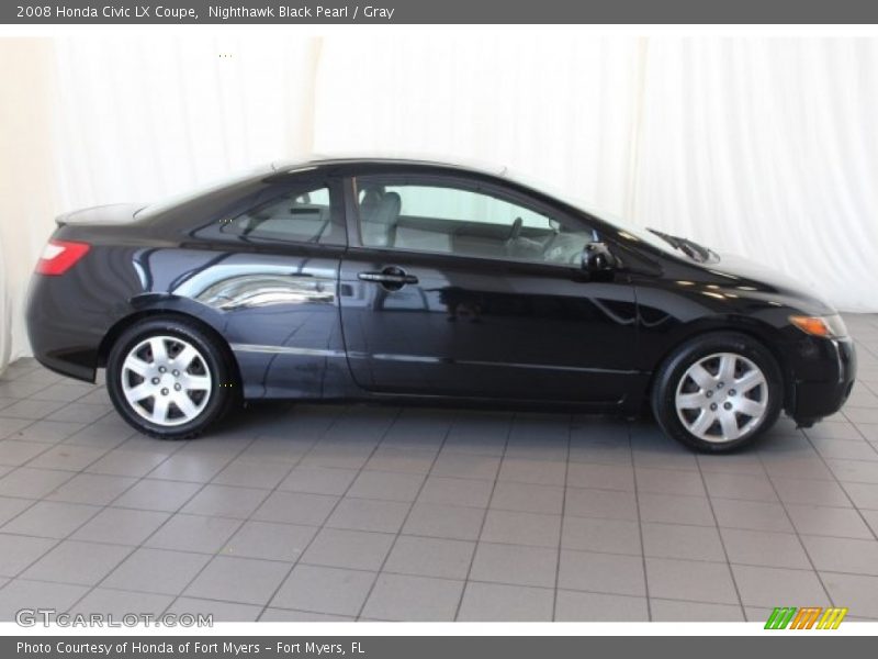 Nighthawk Black Pearl / Gray 2008 Honda Civic LX Coupe