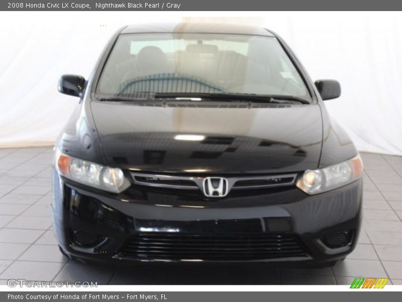 Nighthawk Black Pearl / Gray 2008 Honda Civic LX Coupe