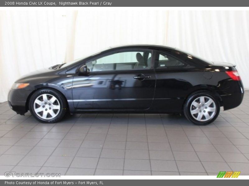 Nighthawk Black Pearl / Gray 2008 Honda Civic LX Coupe