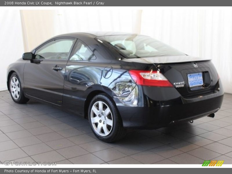 Nighthawk Black Pearl / Gray 2008 Honda Civic LX Coupe
