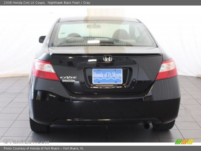 Nighthawk Black Pearl / Gray 2008 Honda Civic LX Coupe