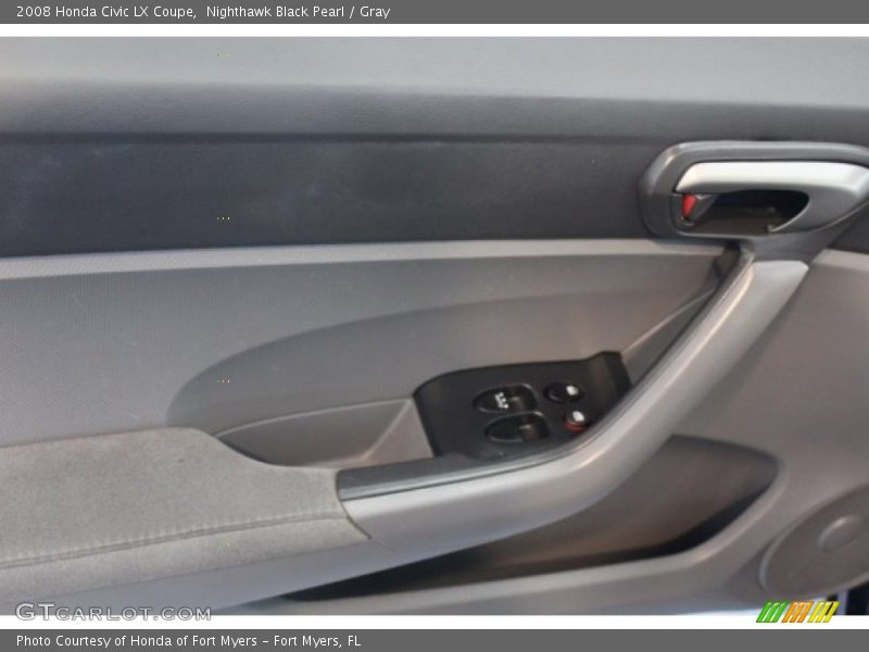 Nighthawk Black Pearl / Gray 2008 Honda Civic LX Coupe