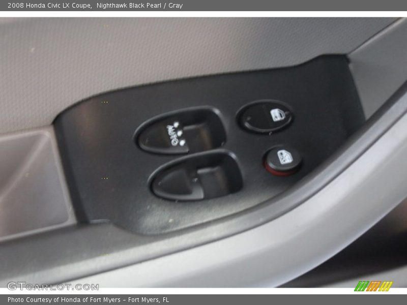 Nighthawk Black Pearl / Gray 2008 Honda Civic LX Coupe