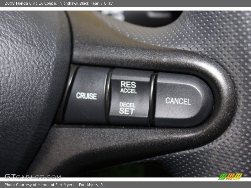 Nighthawk Black Pearl / Gray 2008 Honda Civic LX Coupe