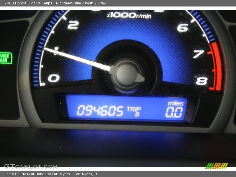 Nighthawk Black Pearl / Gray 2008 Honda Civic LX Coupe