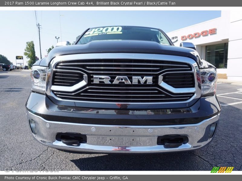Brilliant Black Crystal Pearl / Black/Cattle Tan 2017 Ram 1500 Laramie Longhorn Crew Cab 4x4