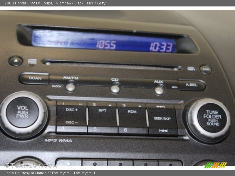 Nighthawk Black Pearl / Gray 2008 Honda Civic LX Coupe