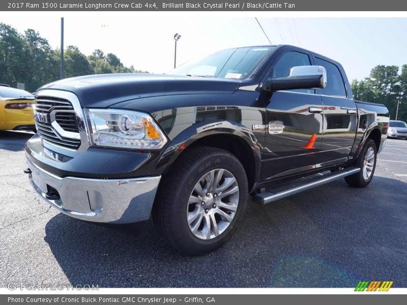 Brilliant Black Crystal Pearl / Black/Cattle Tan 2017 Ram 1500 Laramie Longhorn Crew Cab 4x4