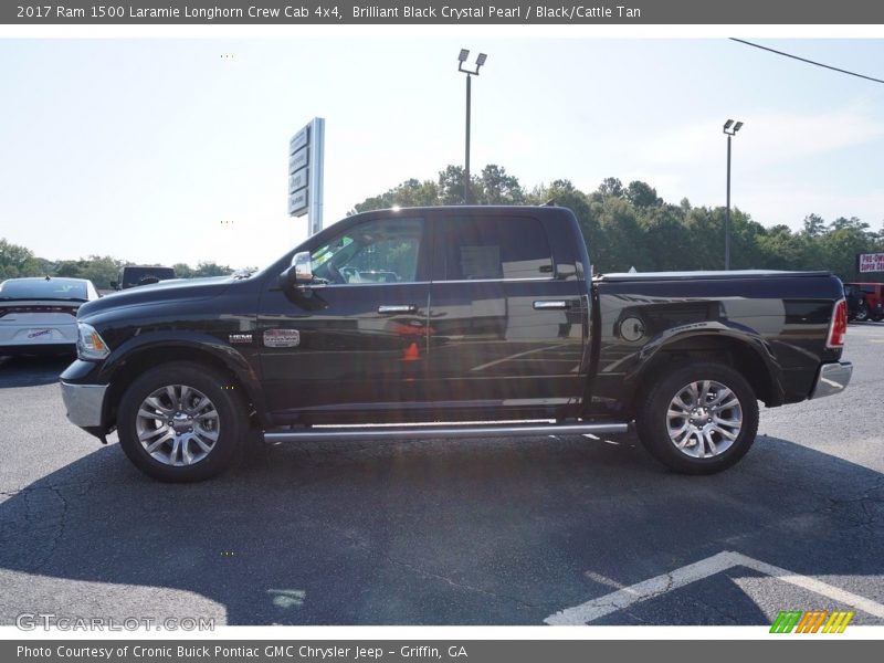 Brilliant Black Crystal Pearl / Black/Cattle Tan 2017 Ram 1500 Laramie Longhorn Crew Cab 4x4