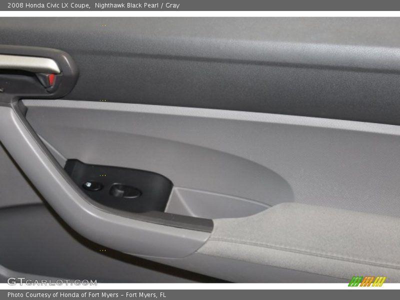 Nighthawk Black Pearl / Gray 2008 Honda Civic LX Coupe