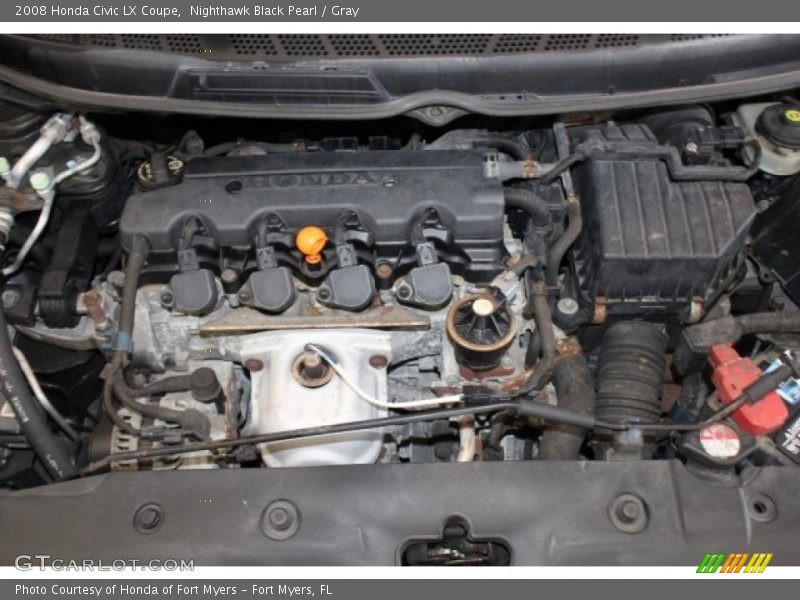 Nighthawk Black Pearl / Gray 2008 Honda Civic LX Coupe