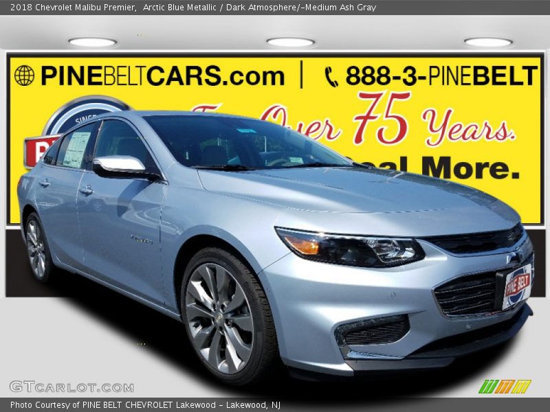 Arctic Blue Metallic / Dark Atmosphere/­Medium Ash Gray 2018 Chevrolet Malibu Premier