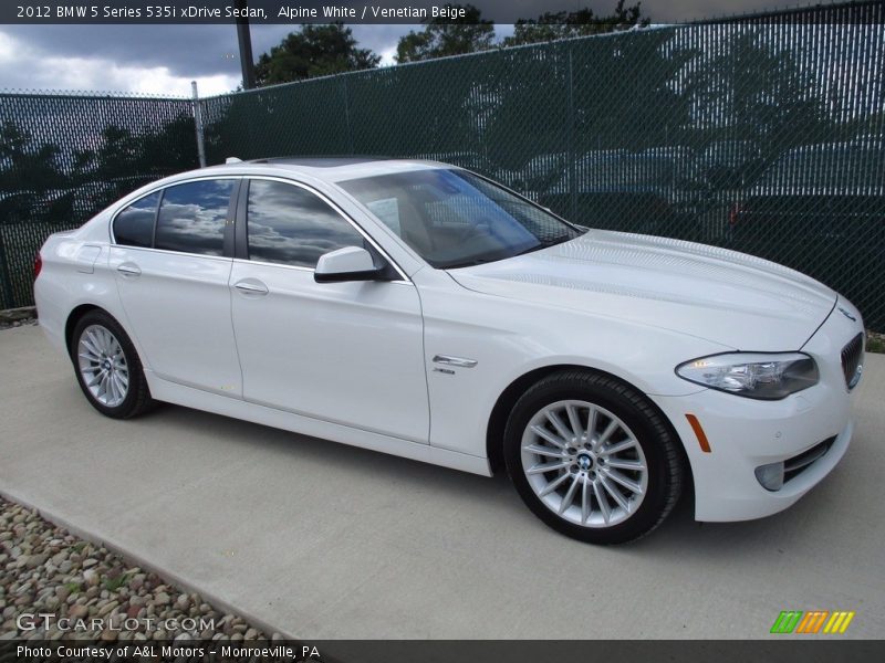 Alpine White / Venetian Beige 2012 BMW 5 Series 535i xDrive Sedan