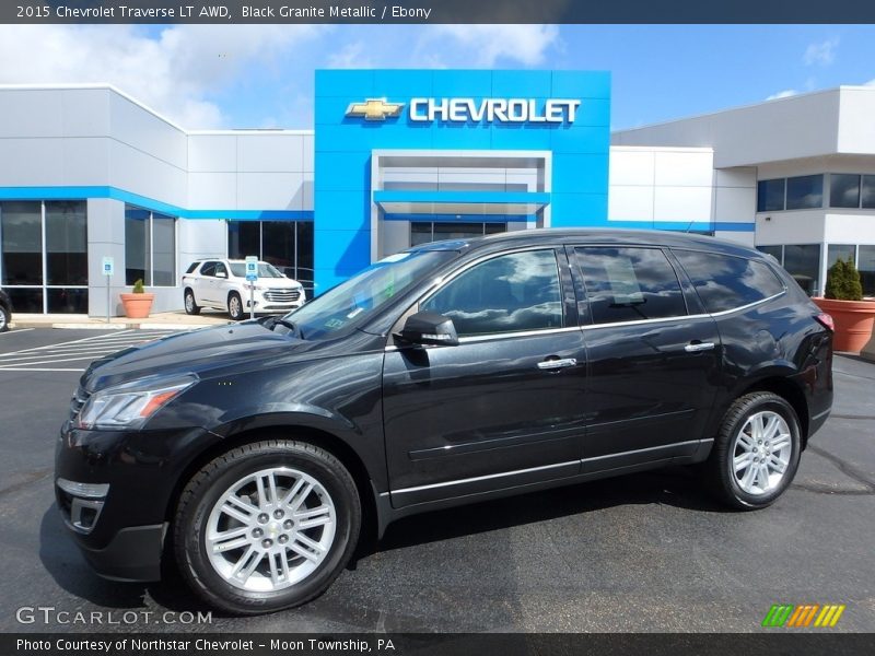 Black Granite Metallic / Ebony 2015 Chevrolet Traverse LT AWD