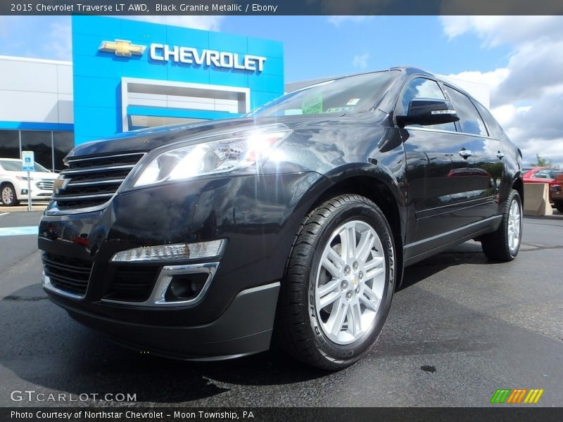 Black Granite Metallic / Ebony 2015 Chevrolet Traverse LT AWD