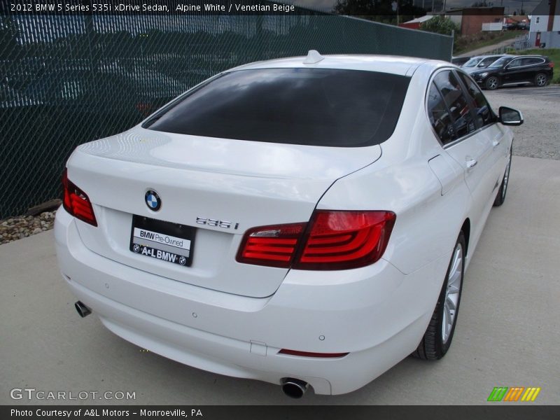 Alpine White / Venetian Beige 2012 BMW 5 Series 535i xDrive Sedan