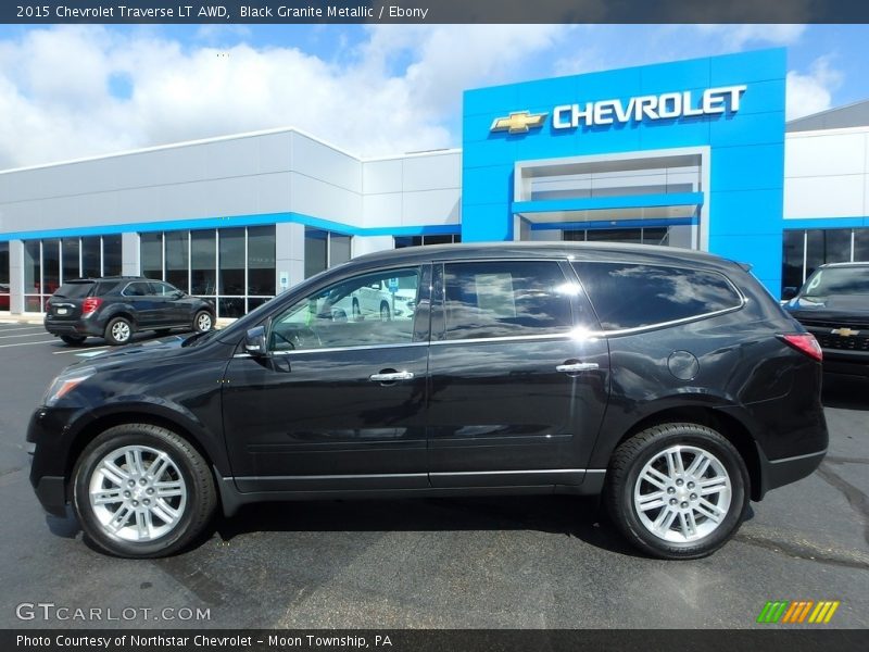 Black Granite Metallic / Ebony 2015 Chevrolet Traverse LT AWD