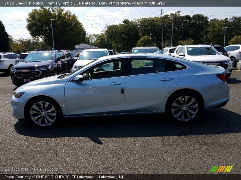 Arctic Blue Metallic / Dark Atmosphere/­Medium Ash Gray 2018 Chevrolet Malibu Premier