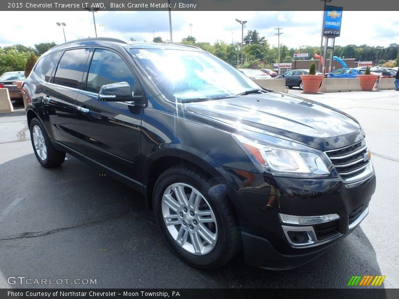 Black Granite Metallic / Ebony 2015 Chevrolet Traverse LT AWD
