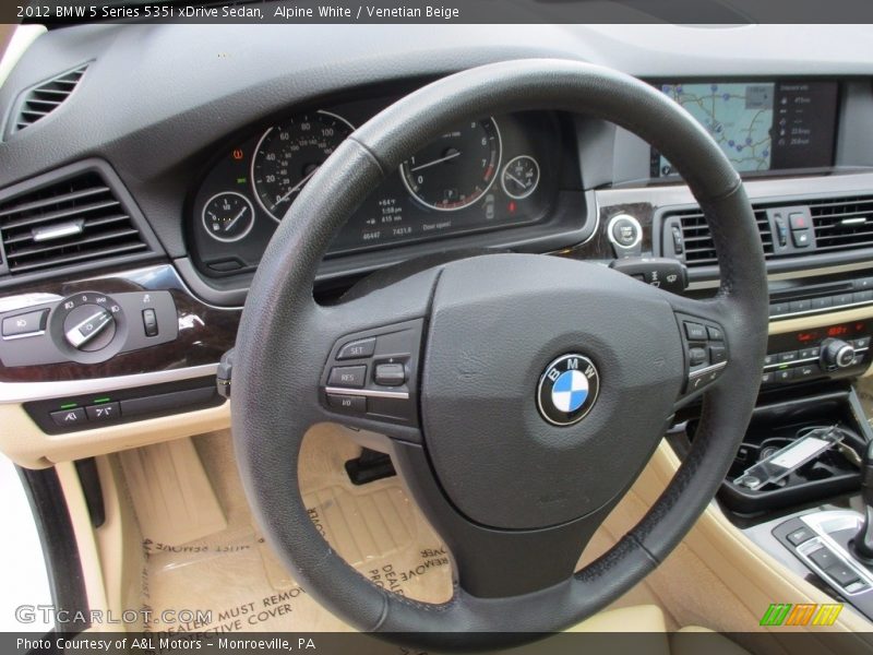 Alpine White / Venetian Beige 2012 BMW 5 Series 535i xDrive Sedan