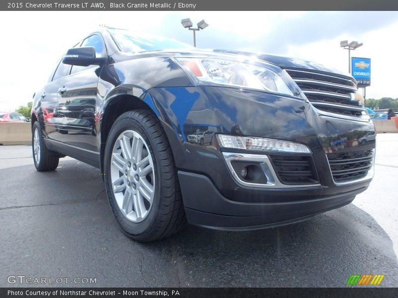 Black Granite Metallic / Ebony 2015 Chevrolet Traverse LT AWD