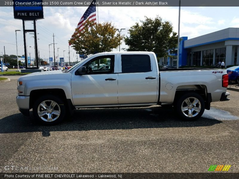 Silver Ice Metallic / Dark Ash/Jet Black 2018 Chevrolet Silverado 1500 Custom Crew Cab 4x4