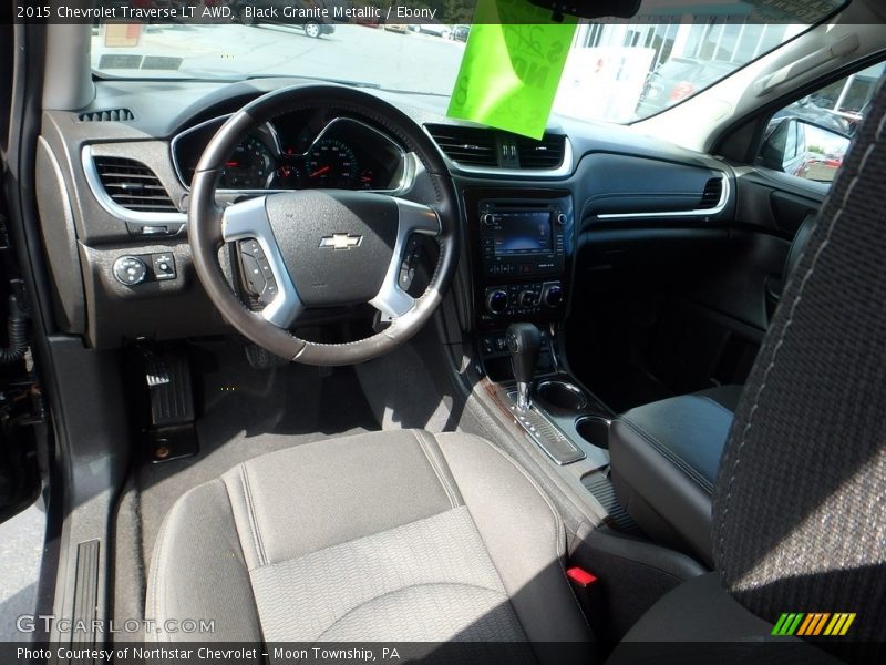 Black Granite Metallic / Ebony 2015 Chevrolet Traverse LT AWD