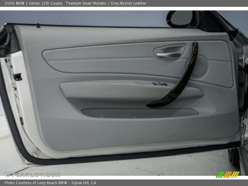 Titanium Silver Metallic / Grey Boston Leather 2009 BMW 1 Series 128i Coupe