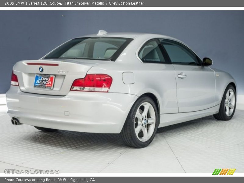 Titanium Silver Metallic / Grey Boston Leather 2009 BMW 1 Series 128i Coupe