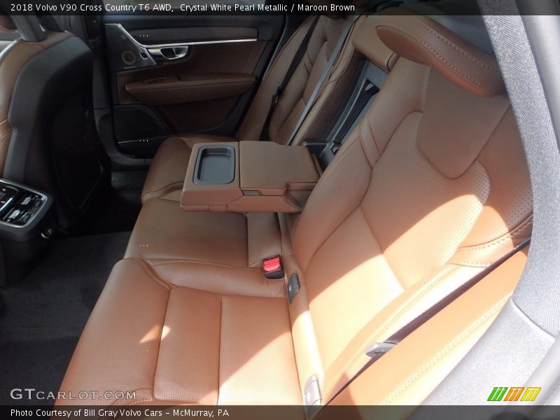 Crystal White Pearl Metallic / Maroon Brown 2018 Volvo V90 Cross Country T6 AWD
