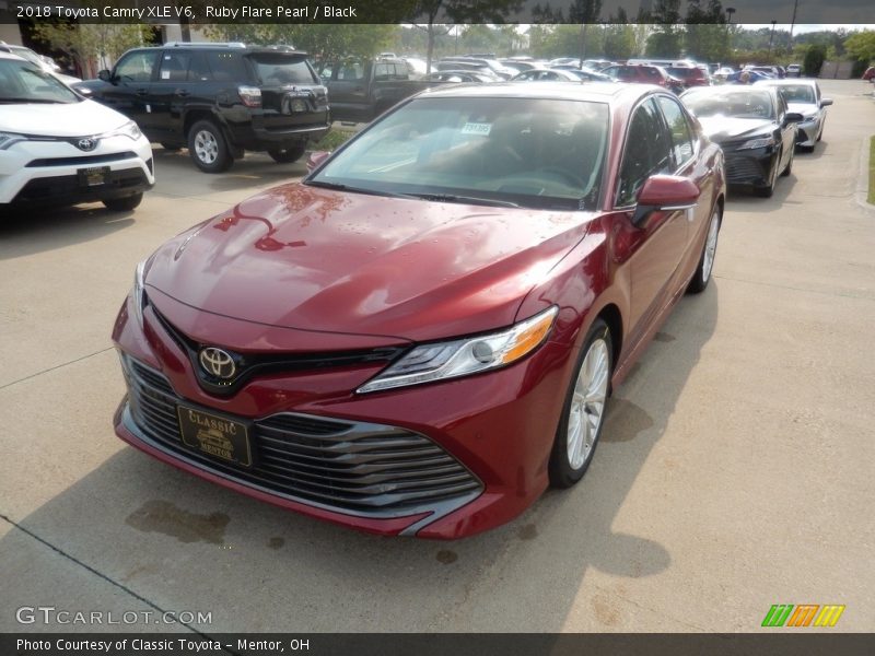 Ruby Flare Pearl / Black 2018 Toyota Camry XLE V6