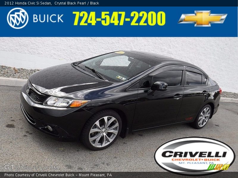 Crystal Black Pearl / Black 2012 Honda Civic Si Sedan