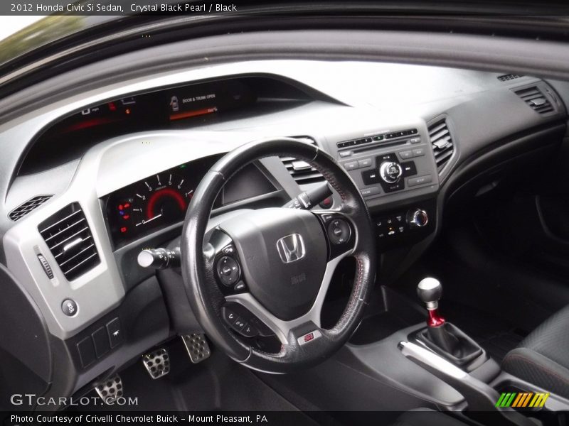 Crystal Black Pearl / Black 2012 Honda Civic Si Sedan