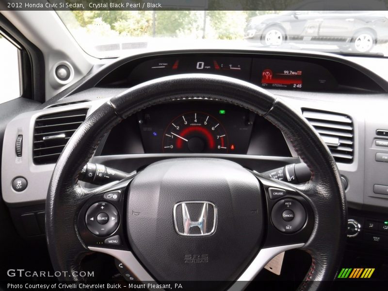 Crystal Black Pearl / Black 2012 Honda Civic Si Sedan