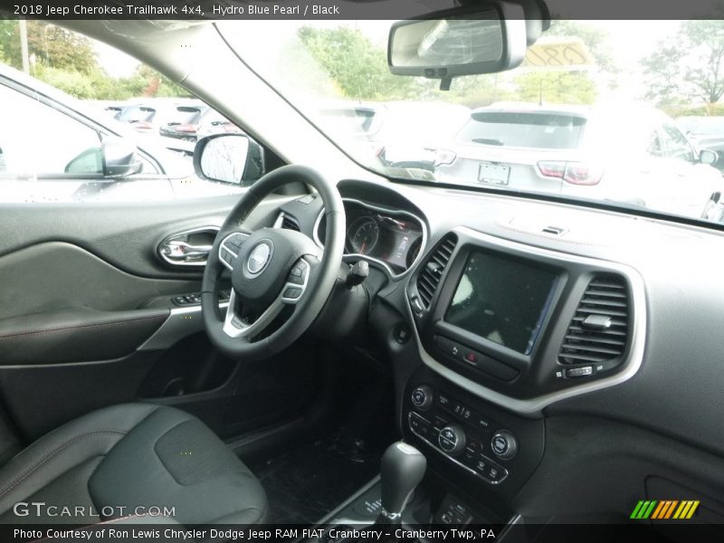 Hydro Blue Pearl / Black 2018 Jeep Cherokee Trailhawk 4x4