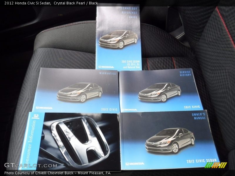 Crystal Black Pearl / Black 2012 Honda Civic Si Sedan