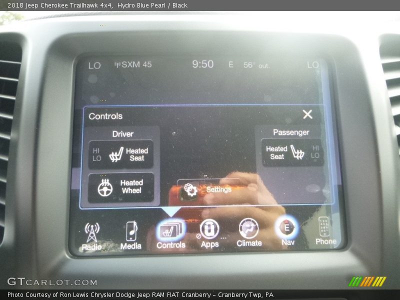 Hydro Blue Pearl / Black 2018 Jeep Cherokee Trailhawk 4x4