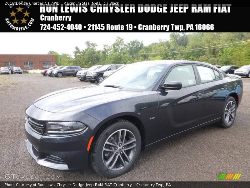 Maximum Steel Metallic / Black 2018 Dodge Charger GT AWD