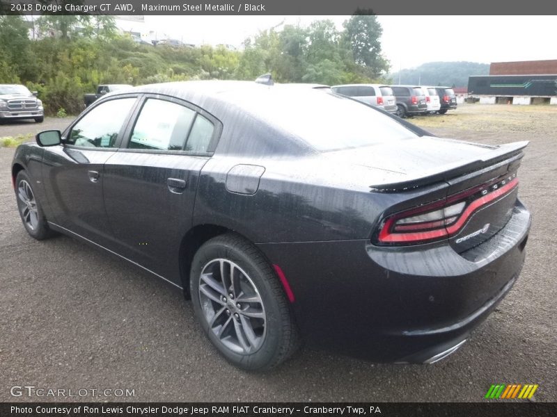 Maximum Steel Metallic / Black 2018 Dodge Charger GT AWD
