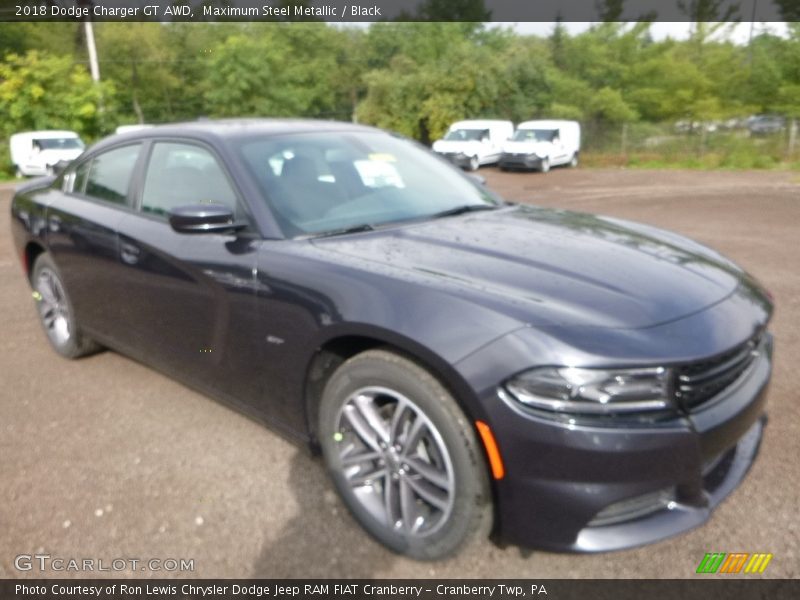 Maximum Steel Metallic / Black 2018 Dodge Charger GT AWD