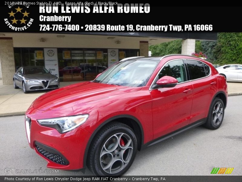 Rosso Alfa (Red) / Black/Black 2018 Alfa Romeo Stelvio Ti AWD